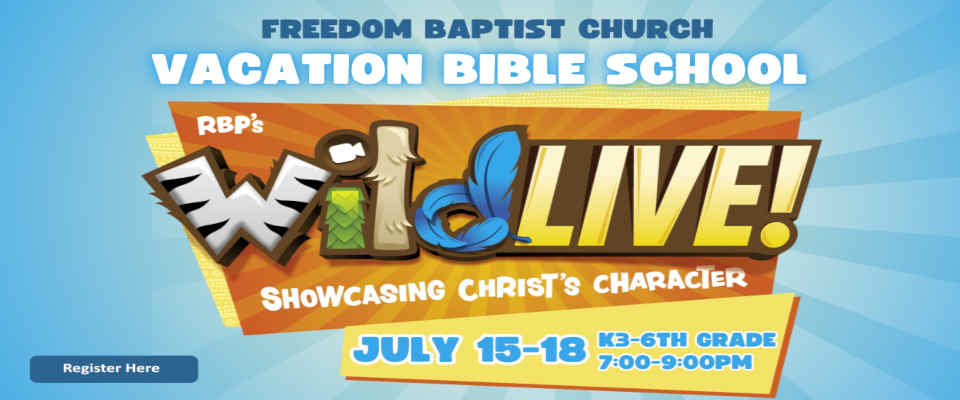 Vacation Bible School Banner- Click to go to the sign up form.